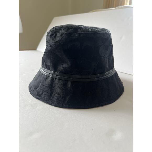 Coach Monogram Jacquard Bucket Hat Black Y2K Vintage size p/S - Picture 8 of 11